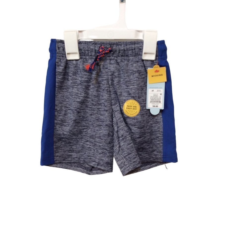Cat & Jack Elastic Waist Shorts 4T Heather Blue Cotton Spandex